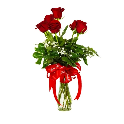 6 Red Roses Arranged